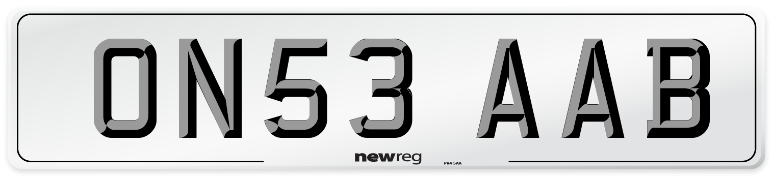 ON53 AAB Number Plate from New Reg